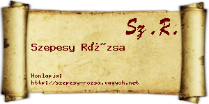 Szepesy Rózsa névjegykártya