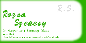 rozsa szepesy business card