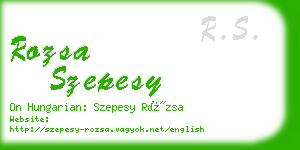 rozsa szepesy business card